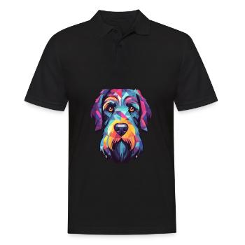 Riesenschnauzer Hunderasse Aquarell Cartoon Kawai - Männer Poloshirt - Schwarz - Vorne - Kai (181cm)
