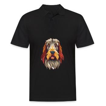 Spinoni Italiani Dog Breed Watercolor Cartoon Kawa - Men's Polo Shirt - black - Front - Kai (181cm)
