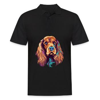 Englischer Cocker Spaniel Hunderasse Aquarell Cartoo - Männer Poloshirt - Schwarz - Vorne - Kai (181cm)