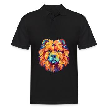 Chow Chow Hunderasse Aquarell Karikatur Kawaii Colo - Männer Poloshirt - Schwarz - Vorne - Kai (181cm)