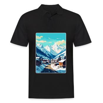 Ischgl Österreich Vintage Reiseplakat Souvenir WPA - Männer Poloshirt - Schwarz - Vorne - Kai (181cm)