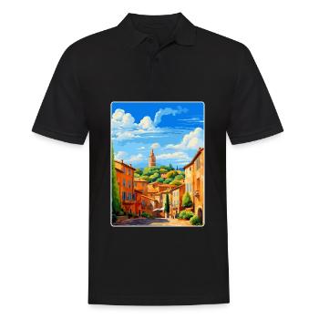 Aix En Provence Frankreich Vintage Reiseposter WPA - Männer Poloshirt - Schwarz - Vorne - Kai (181cm)