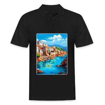 Crète Grèce Affiche de voyage vintage WPA Souvenir - Polo Homme - noir - Devant - Kai (181cm)