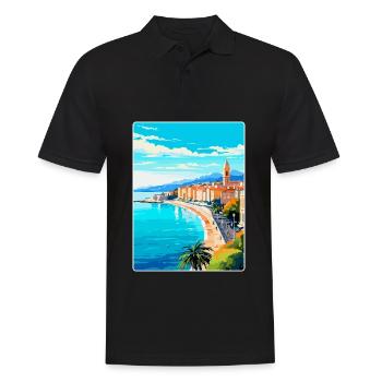 Nice France Vintage Travel Poster WPA Art Souvenir - Men's Polo Shirt - black - Front - Kai (181cm)