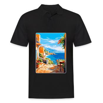 Crète Grèce Affiche de voyage vintage WPA Souvenir - Polo Homme - noir - Devant - Kai (181cm)