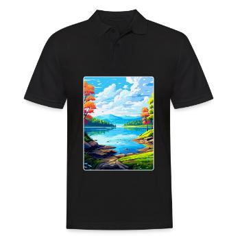 Lake Sainte Croix Frankreich Vintage Reiseplakat WPA - Männer Poloshirt - Schwarz - Vorne - Kai (181cm)