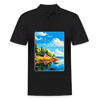 Ålandinseln Finnland Vintage Reiseplakat WPA - Männer Poloshirt - Schwarz - Vorne - Kai (181cm)
