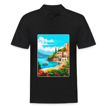 Mallorca Spanien Vintage Reiseplakat Souvenir WPA - Männer Poloshirt - Schwarz - Vorne - Kai (181cm)