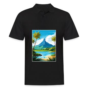 Bora Französisch-Polynesien Vintage Reiseposter - Männer Poloshirt - Schwarz - Vorne - Kai (181cm)