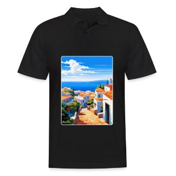 Costa de la Luz Espagne Affiche de voyage vintage WPA - Polo Homme - noir - Devant - Kai (181cm)