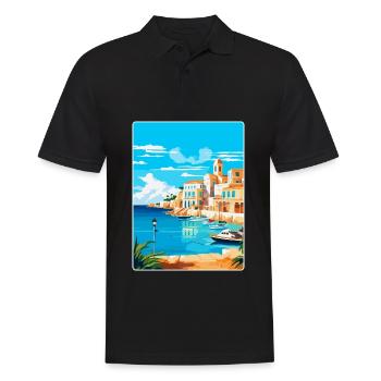 Menorca Spain Vintage Travel Poster WPA Souvenir - Men's Polo Shirt - black - Front - Kai (181cm)
