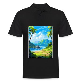 Parc national de la Guadeloupe France Affiche de voyage WPA - Polo Homme - noir - Devant - Kai (181cm)