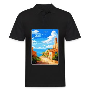 Tarragona Spanien Vintage Reiseplakat Souvenir WPA - Männer Poloshirt - Schwarz - Vorne - Kai (181cm)