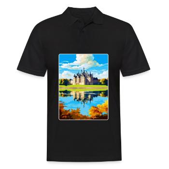 Vallée de la Loire France Affiche de voyage vintage souvenir - Polo Homme - noir - Devant - Kai (181cm)