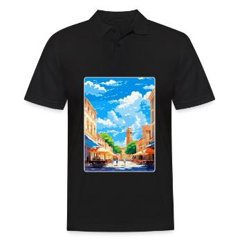 Nîmes Frankreich Vintage Reiseplakat WPA Souvenir - Männer Poloshirt - Schwarz - Vorne - Kai (181cm)