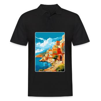 Crète Grèce Affiche de voyage vintage WPA Souvenir - Polo Homme - noir - Devant - Kai (181cm)