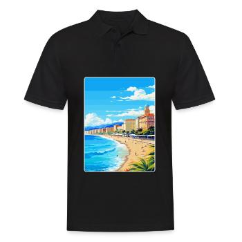 Nice France Vintage Travel Poster WPA Art Souvenir - Men's Polo Shirt - black - Front - Kai (181cm)