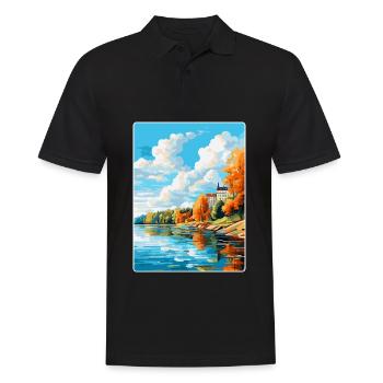 Kuopio Finlande Affiche de voyage vintage Souvenir WPA - Polo Homme - noir - Devant - Kai (181cm)