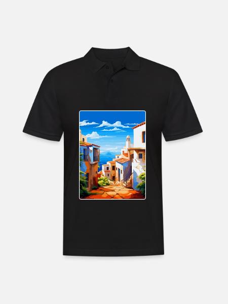 Almería Spanien Vintage Reiseplakat WPA Souvenir - Männer Poloshirt - Schwarz