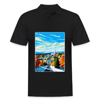 Lahti Finland Vintage Travel Poster WPA Souvenir - Men's Polo Shirt - black - Front - Kai (181cm)