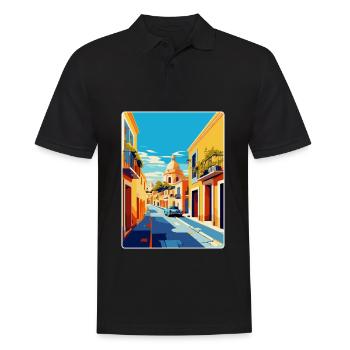 Jerez De La Frontera Spanien Vintage Reiseplakat - Männer Poloshirt - Schwarz - Vorne - Kai (181cm)