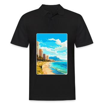 Alicante Espagne Affiche de voyage vintage Souvenir WPA - Polo Homme - noir - Devant - Kai (181cm)
