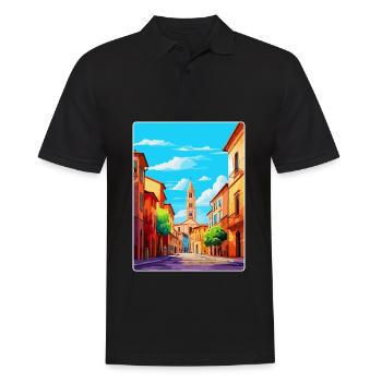Parma Italy Vintage Travel Poster WPA Art Souvenir - Men's Polo Shirt - black - Front - Kai (181cm)