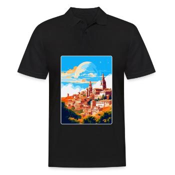 Toledo Spanien Vintage Reiseposter WPA Souvenir - Männer Poloshirt - Schwarz - Vorne - Kai (181cm)