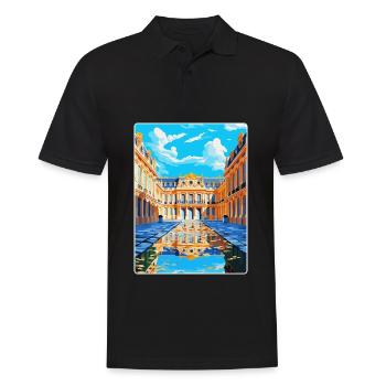 Versailles Palace France Vintage Travel Poster WPA - Men's Polo Shirt - black - Front - Kai (181cm)