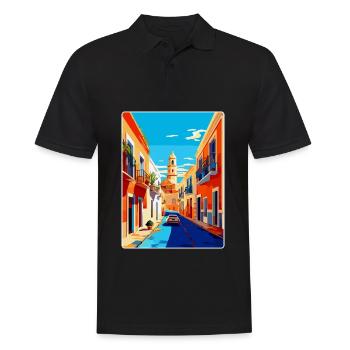 Jerez De La Frontera Spanien Vintage Reiseplakat - Männer Poloshirt - Schwarz - Vorne - Kai (181cm)
