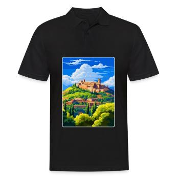 Alhambra Espagne Affiche de voyage vintage Souvenir WPA - Polo Homme - noir - Devant - Kai (181cm)