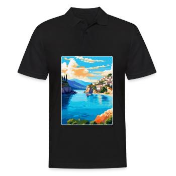Crète Grèce Affiche de voyage vintage WPA Souvenir - Polo Homme - noir - Devant - Kai (181cm)