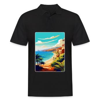 Canary Islands Spain Vintage Travel Poster WPA Art - Men's Polo Shirt - black - Front - Kai (181cm)