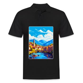 Sarajevo Bosnien Herzegowina Vintage Reiseposter - Männer Poloshirt - Schwarz - Vorne - Kai (181cm)