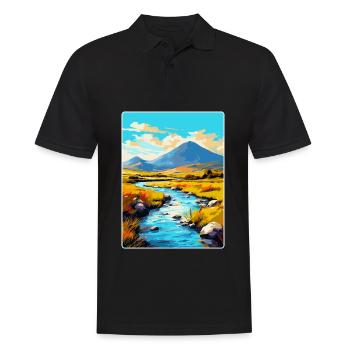 Connemara Ireland UK Vintage Travel Poster WPA Art - Men's Polo Shirt - black - Front - Kai (181cm)