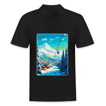 Méribel France Affiche de voyage vintage Souvenir WPA - Polo Homme - noir - Devant - Kai (181cm)