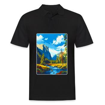 Parc national de Yosemite Californie Affiche de voyage - Polo Homme - noir - Devant - Kai (181cm)