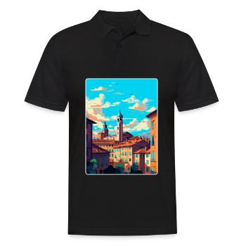 Bologne Italie Affiche de voyage vintage WPA Souvenir - Polo Homme - noir - Devant - Kai (181cm)
