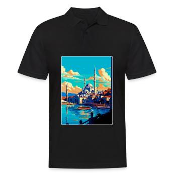 Istanbul Turquie Vintage Voyage Poster Souvenir WPA - Polo Homme - noir - Devant - Kai (181cm)