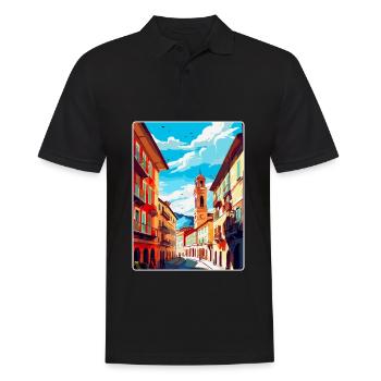 Pamplona Spanien Vintage Reiseplakat Souvenir WPA - Männer Poloshirt - Schwarz - Vorne - Kai (181cm)
