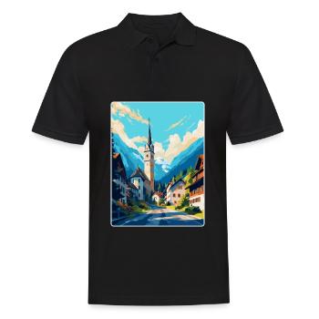 Oberammergau Allemagne Affiche de voyage vintage WPA Art - Polo Homme - noir - Devant - Kai (181cm)