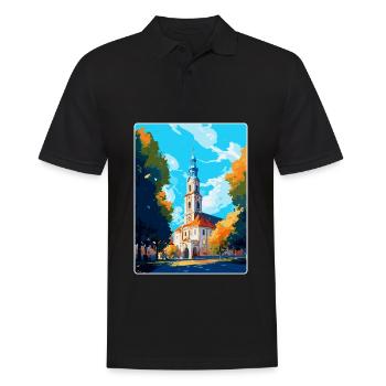 Bialystok Polen Vintage Reiseposter Wandkunst - Männer Poloshirt - Schwarz - Vorne - Kai (181cm)