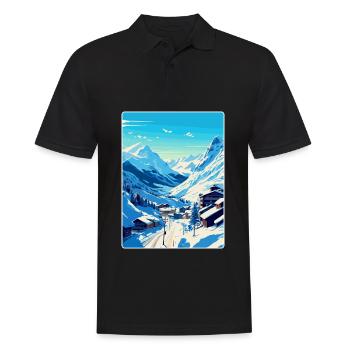 Obergurgl Autriche Affiche de voyage vintage souvenir - Polo Homme - noir - Devant - Kai (181cm)