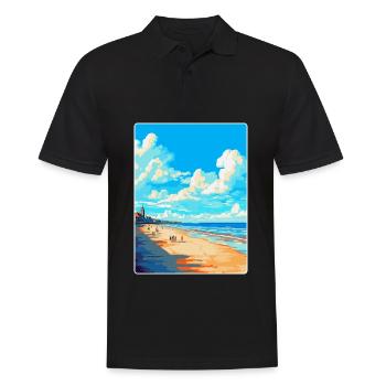 Affiche de voyage de Scheveningen Beach Netherlands WPA - Polo Homme - noir - Devant - Kai (181cm)