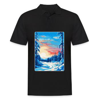 Lappland Finnland Vintage Reiseplakat Souvenir WPA - Männer Poloshirt - Schwarz - Vorne - Kai (181cm)