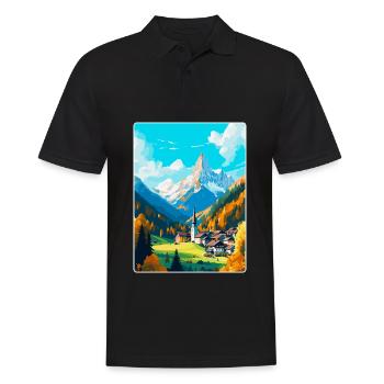 Berchtesgaden Germany Vintage Travel Poster WPA - Men's Polo Shirt - black - Front - Kai (181cm)