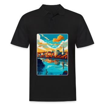 Belgrade Serbie Affiche de voyage vintage Souvenir WPA - Polo Homme - noir - Devant - Kai (181cm)