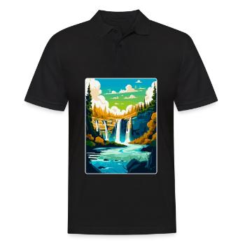Plitvicer Seen Kroatien Vintage Reiseplakat WPA - Männer Poloshirt - Schwarz - Vorne - Kai (181cm)
