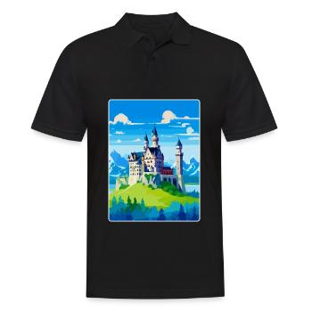 Neuschwanstein Germany Vintage Travel Poster WPA - Men's Polo Shirt - black - Front - Kai (181cm)