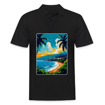 Côte D Azur Frankreich Côte d'Azur Frankreich Poster - Männer Poloshirt - Schwarz - Vorne - Kai (181cm)